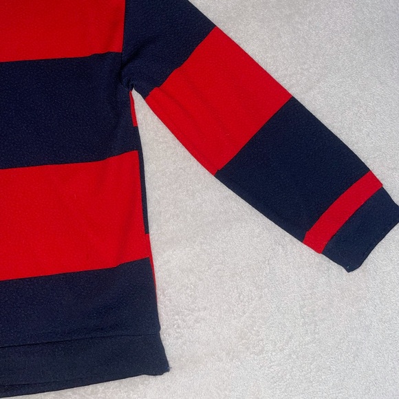 Zara Long Sleeve Striped Shirt Oversized Red Navy - Picture 3 of 5